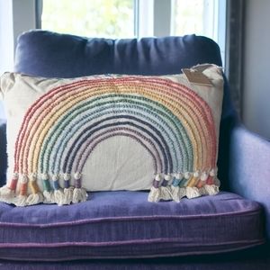 Rainbow Decorative embroidered pillow with feather insert